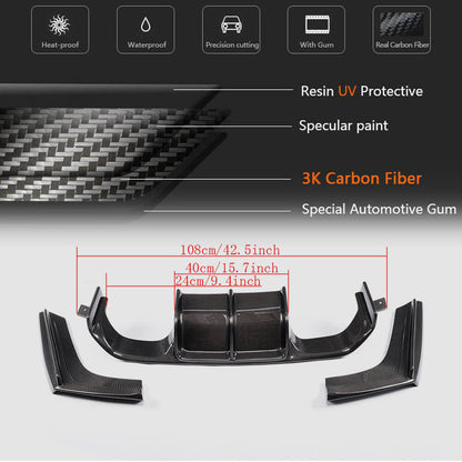 Rear Bumper Diffuser Carbon Fiber V6 (for F82/F83) for BMW 4 series F-32 2012-2020 - image 6
