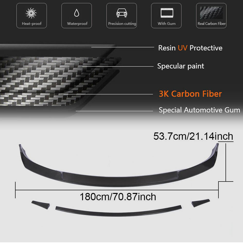 Front Bumper Lip Carbon Fiber V2 (2016-2022) for Tesla Model 3 - image 6