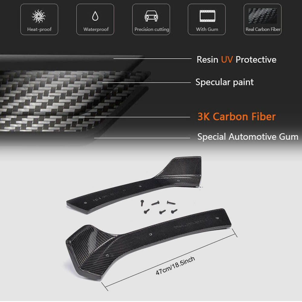 Front Bumper Splitters Carbon Fiber V1 (for M-Sport) for BMW 3 series F-30/31/34 2012-2019 - image 6