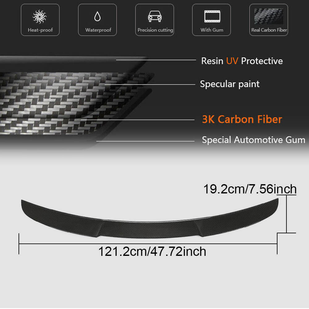 Rear Trunk Spoiler Carbon Fiber V6 (Coupe) for BMW 4 series G22/23/26 2020- - image 6