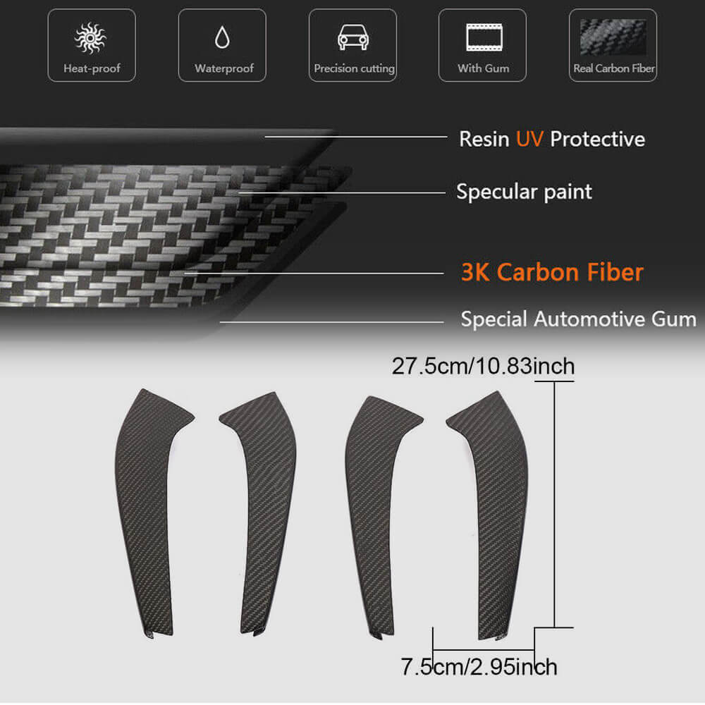 Front bumper extensions V1 (for GT R 2016-2019, Carbon) for Mercedes AMG GT C190/R190 2014-2022 - image 6