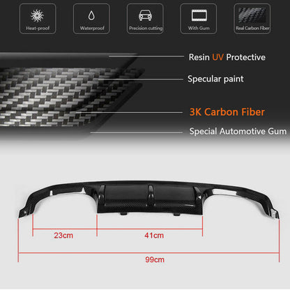 Rear Bumper Diffuser V8 (for F80, Carbon) for BMW 3 Series F30/F31 2012-2019 - image 6