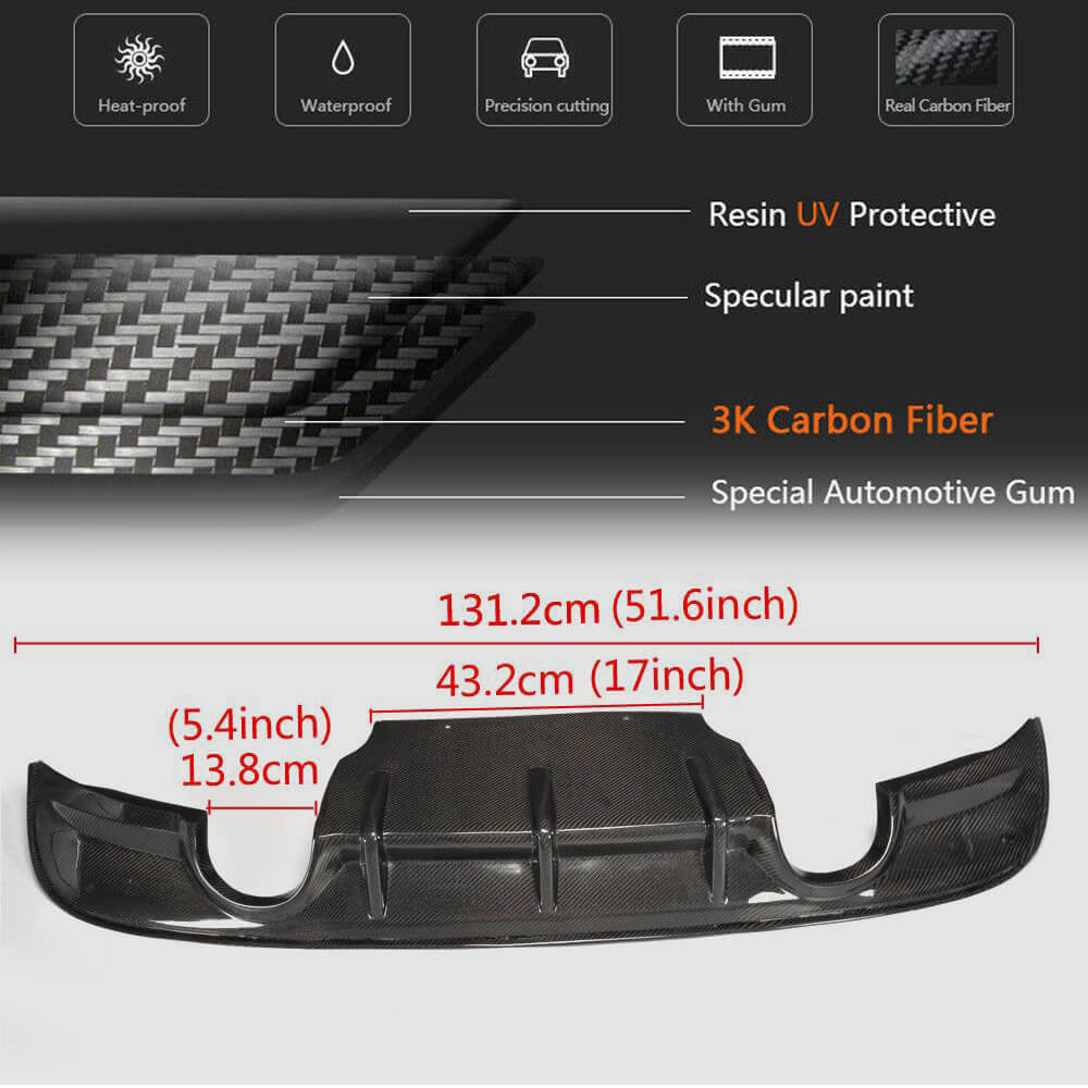 Rear Bumper Diffuser V2 (2015-2019, Carbon) for Jaguar XE 2016- - image 6