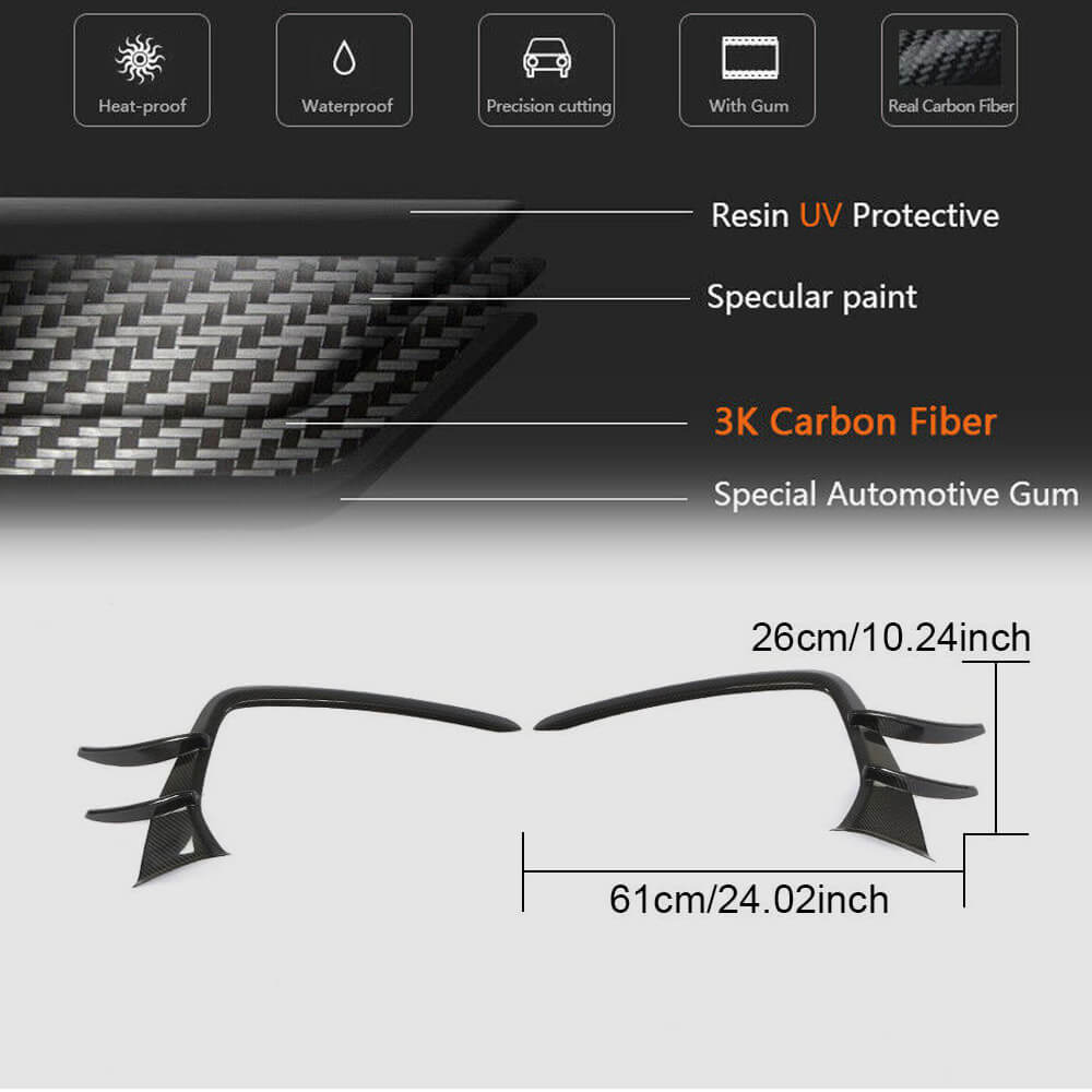Front bumper trims (for S-Line 2018-2022, Carbon) for Audi A7 2018- - image 6