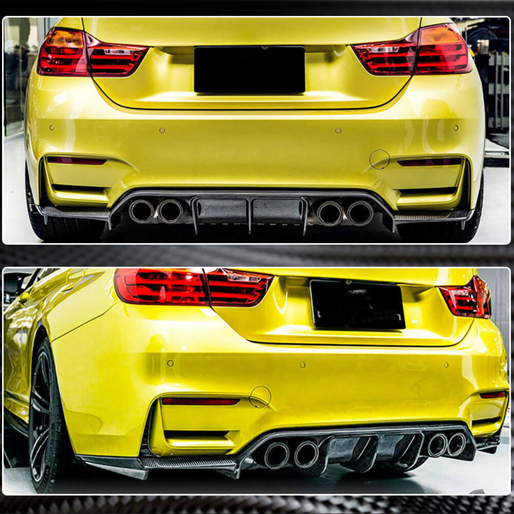 Rear Bumper Diffuser Carbon Fiber V4 (for F82/F83) for BMW 4 series F-32 2012-2020 - image 6