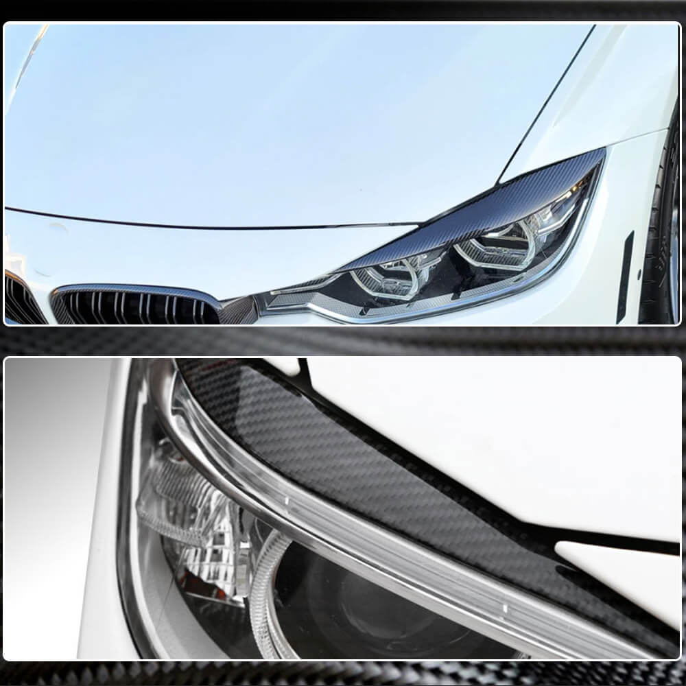 Headlight Eyelashes Carbon V2 for BMW 3 series F-30/31/34 2012-2019 - image 6