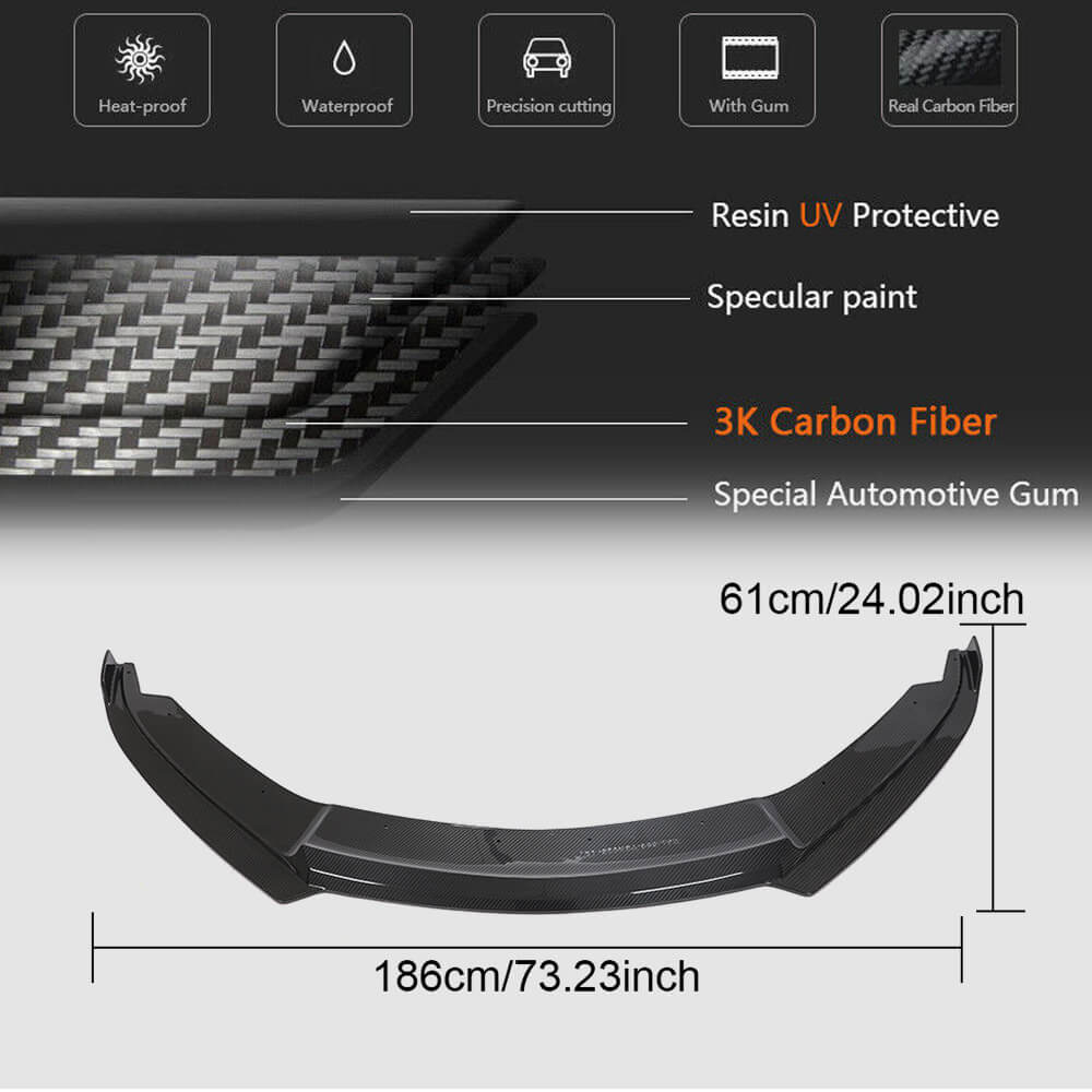 Front Bumper Lip Spoiler (Carbon) for BMW I8 2014-2020 - image 6