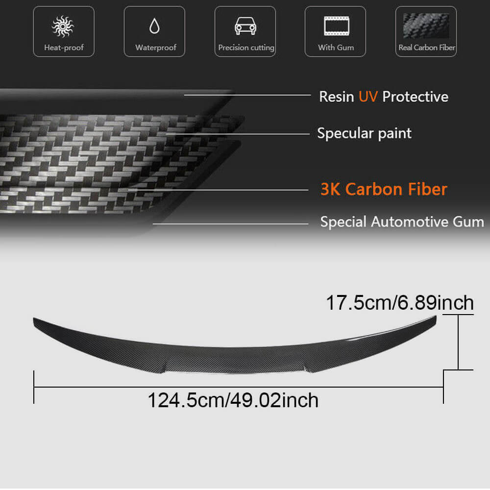 Rear Trunk Spoiler Carbon Fiber V2 for BMW X4 G02 2018- - image 6