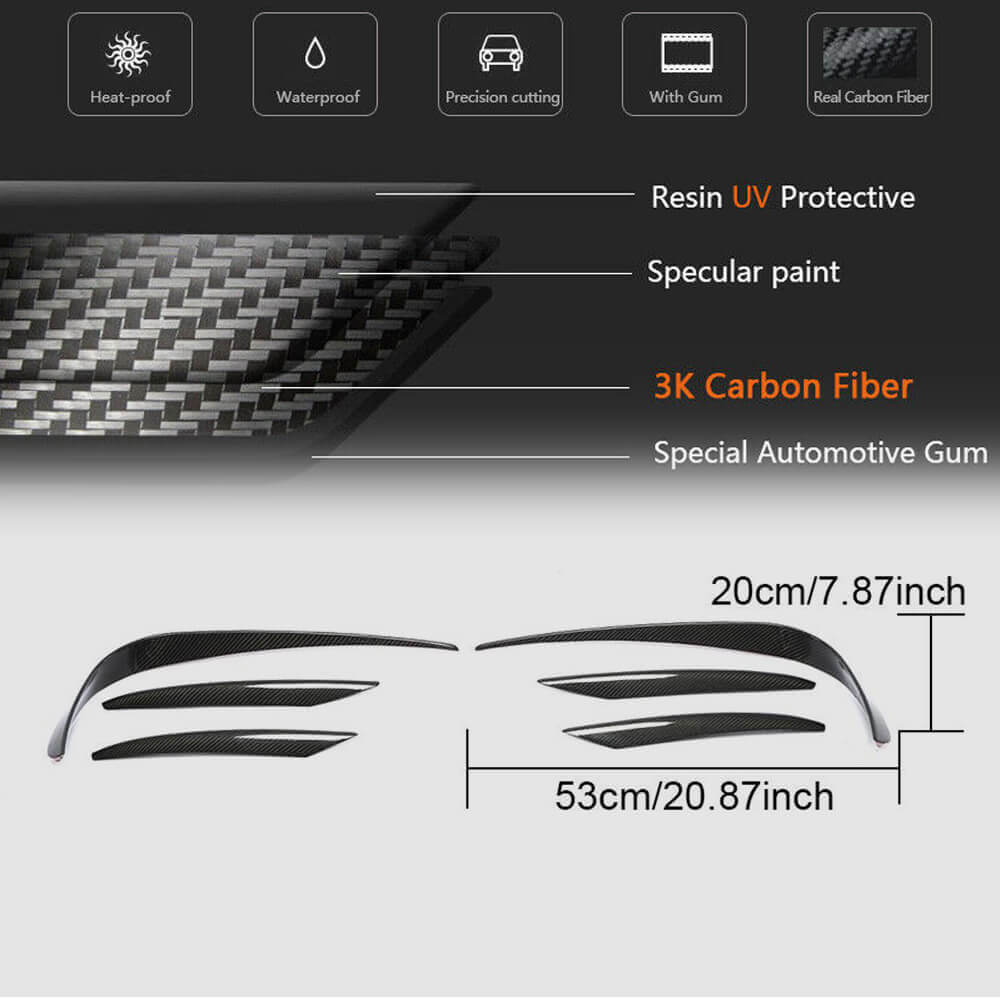 Covers on the front bumper V1 (for E43 AMG 2016-2019, Carbon) for Mercedes E-class W213 2016-2023 - image 6