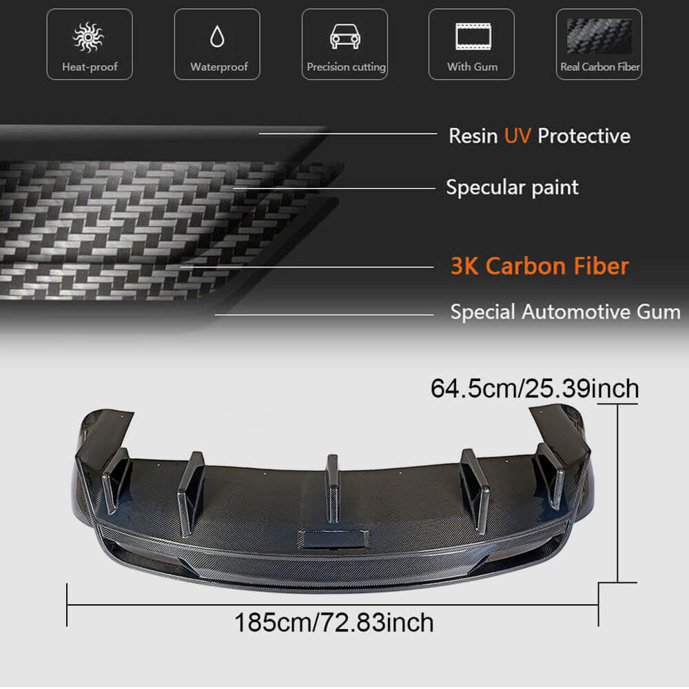Rear Bumper Diffuser (2015-2021, Carbon) for Tesla Model X 2015- - image 6