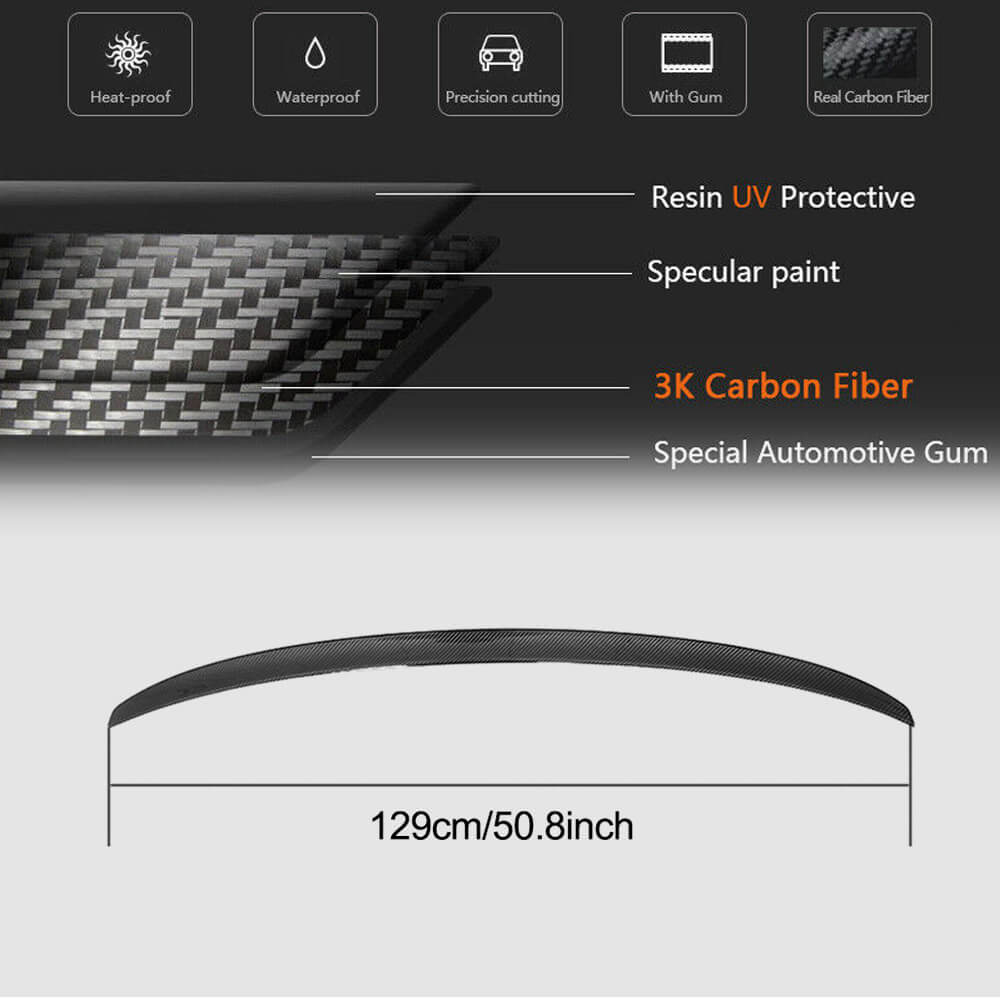 Rear Trunk Spoiler Carbon Fiber V9 (SD) for BMW 5 Series G30/31 2017-2023 - image 6