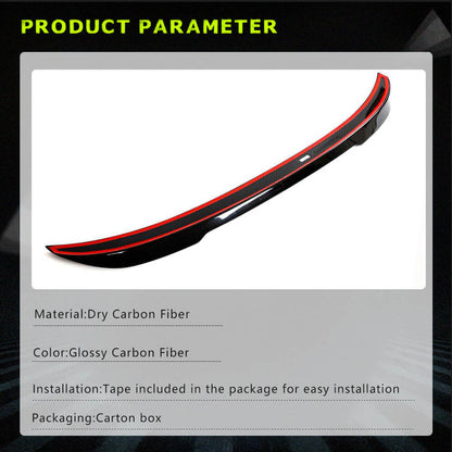 Rear Trunk Spoiler Dry Carbon Fiber V6 (SD) for BMW 3 series F-30/31/34 2012-2019 - image 6