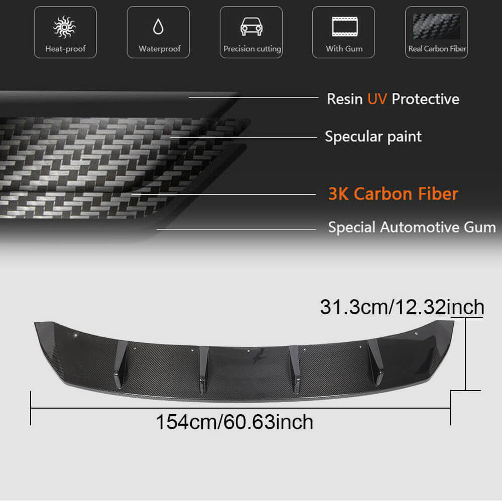 Rear Bumper Diffuser Carbon Fiber for BMW I3 2013-2022 - image 6