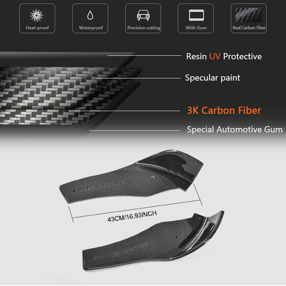 Front Bumper Splitters Carbon Fiber V1 (for F82/F83) for BMW 4 series F-32 2012-2020 - image 6