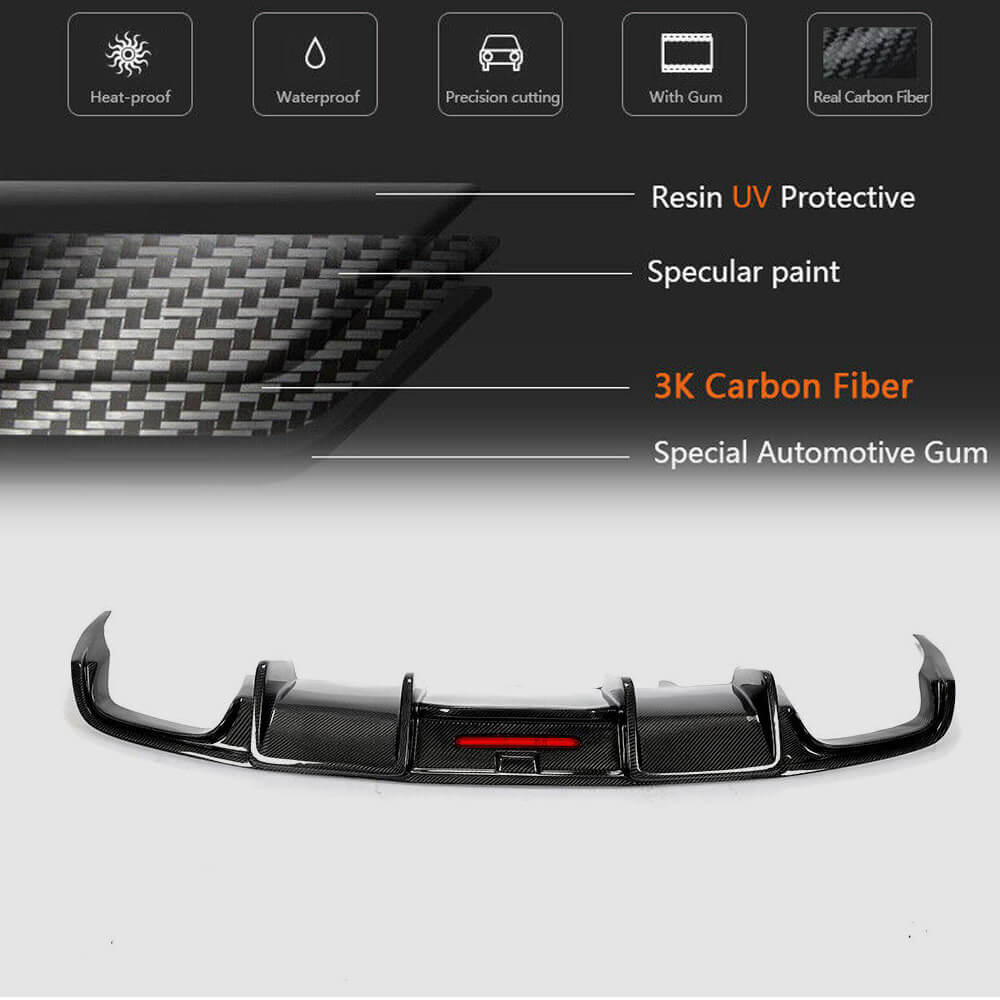 Rear bumper diffuser Carbon (for Base 2014-2018) for Audi A6 C7 2011-2017 - image 6