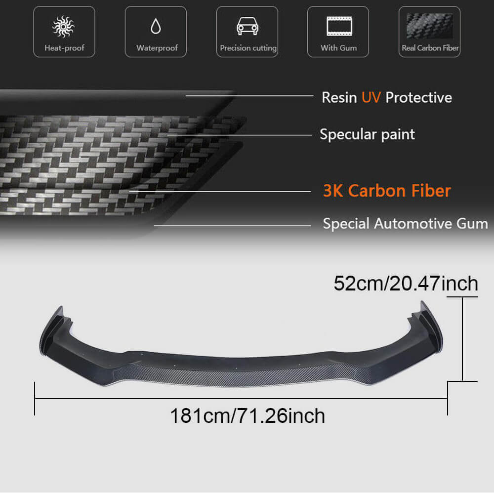 Front Bumper Lip V2 for Q50 Sport 2018-2022 Carbon for Infiniti Q50/Q60 2013-2024 - image 6