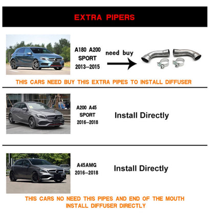 Rear bumper diffuser V1 (for AMG-Line / A45 AMG HB) for Mercedes A-class W176 2012-2018 - image 6