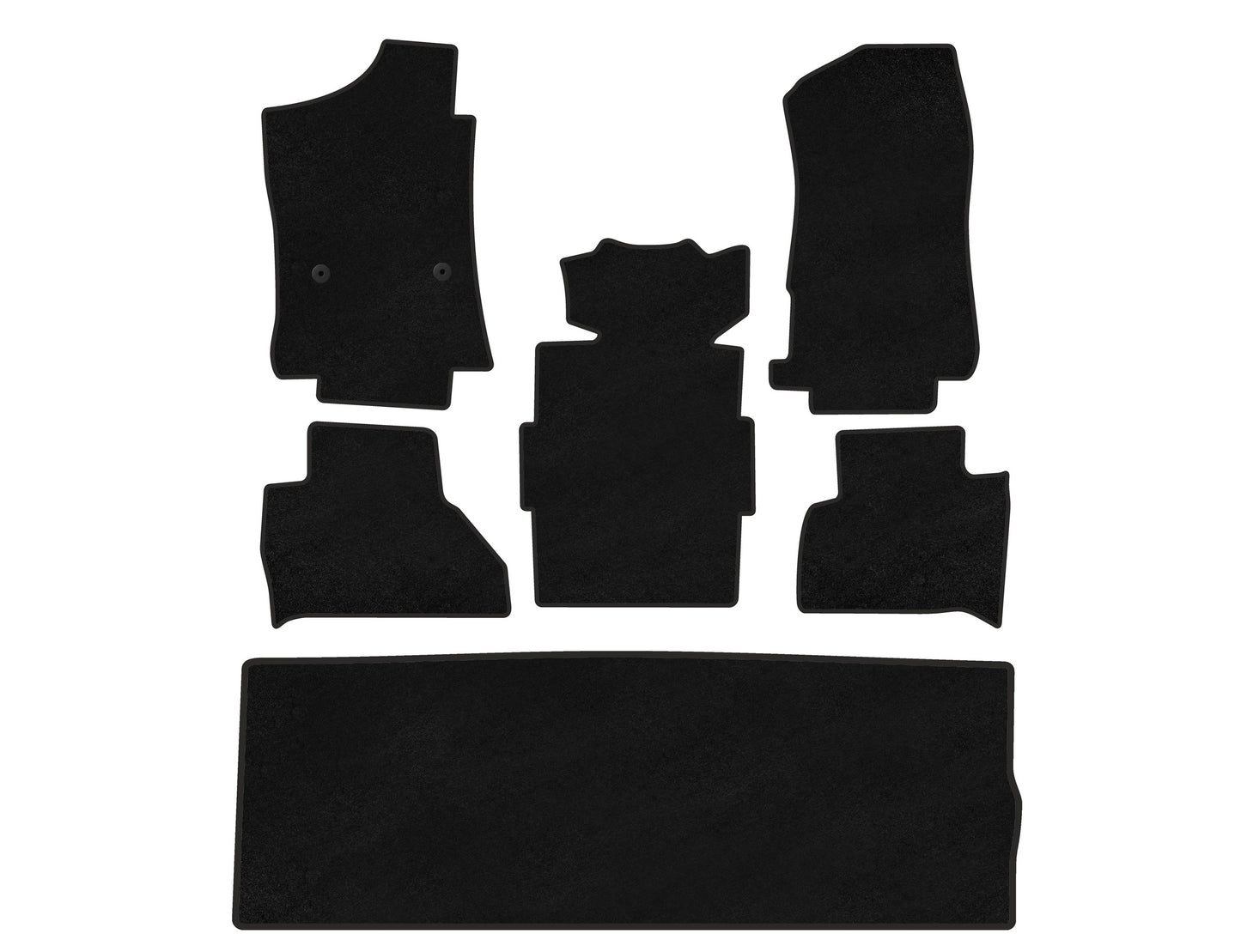 Textile Floor Mats Classic (3 Rows, Black) for Cadillac Escalade 2014-2020 - image 1