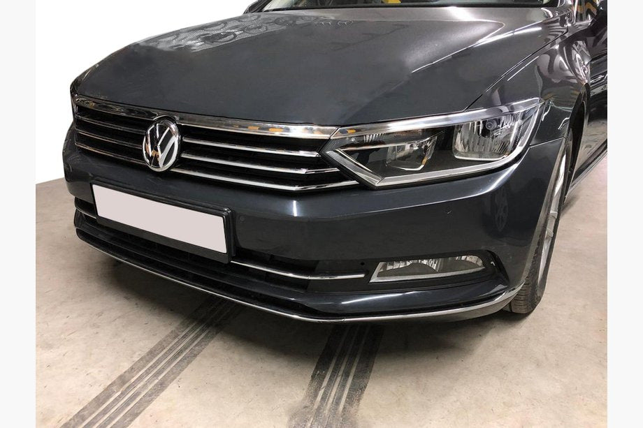 Headlight covers (2015-2018, 2 pcs, stainless steel) for Volkswagen Passat B8 2015-2023 - image 4