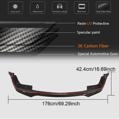 Front Bumper Lip V3 for M-Sport 2018-2022, Carbon for BMW 3 Series G20/G21 2018- - image 7