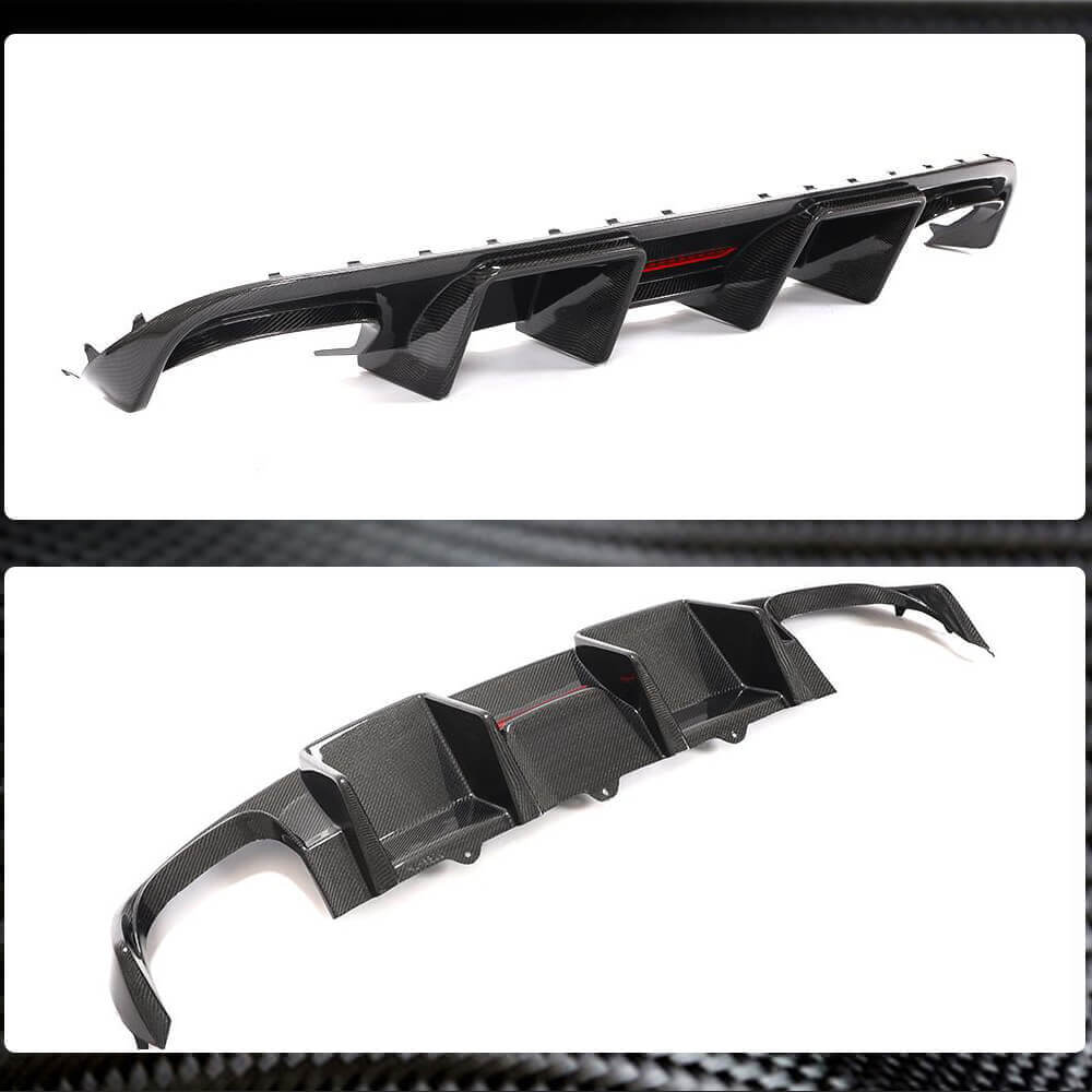 Rear Bumper Diffuser V1 (for S4 2009-2012, Carbon) for Audi A4 B8 2007-2015 - image 7
