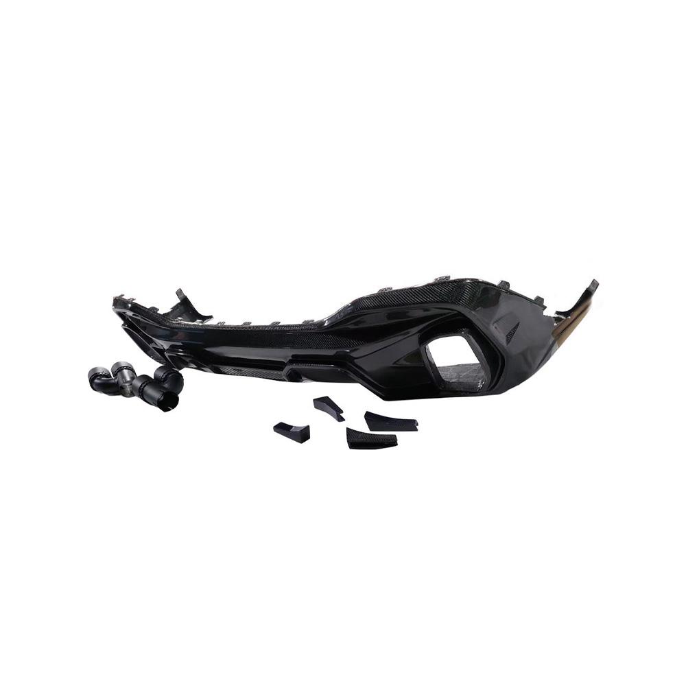 Rear Bumper Diffuser With Exhaust Pipe Tips Carbon Fiber (for M-Competition, 2020-2022) for BMW X6 G06 2019- - image 7