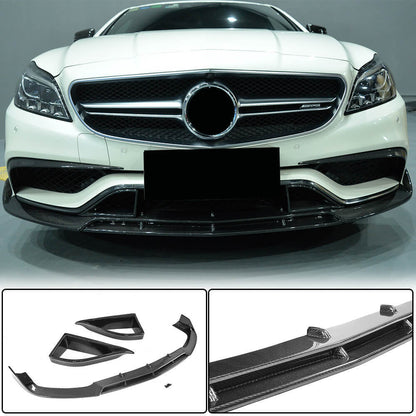 Front Bumper Lip V2 Add-on (for CLS63 AMG SD 2015-2018, Carbon) for Mercedes CLS C218 2011-2018 - image 7