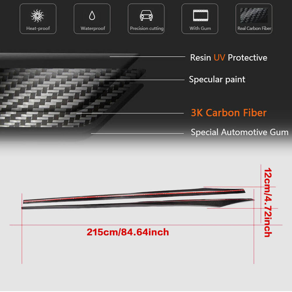 Side Skirt Extensions V1 (for F06 M-Sport, Carbon) for BMW 6 F12/F13/F06 2011-2018 - image 7