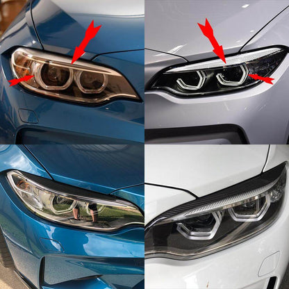 Headlight Eyebrows Lamp Eyelids Dry Carbon Fiber for BMW 2 Series F22/23 2014-2021 - image 7