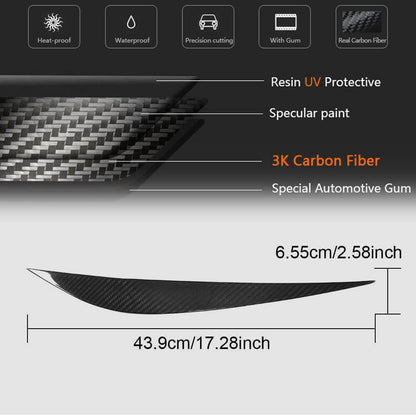 Headlight Eyebrows Lamp Eyelids Dry Carbon Fiber V2 for BMW 3 series F-30/31/34 2012-2019 - image 7