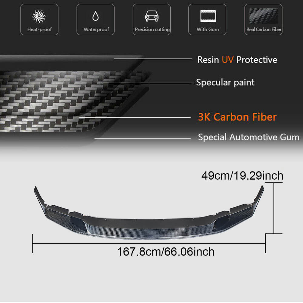 Front Bumper Lip V3 for M5 F90 2017-2020 Carbon for BMW 5 Series G30/G31 2017-2023 - image 7