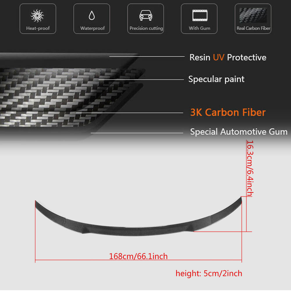 Rear Trunk Spoiler Carbon Fiber for Audi R8 2006-2015 - image 7