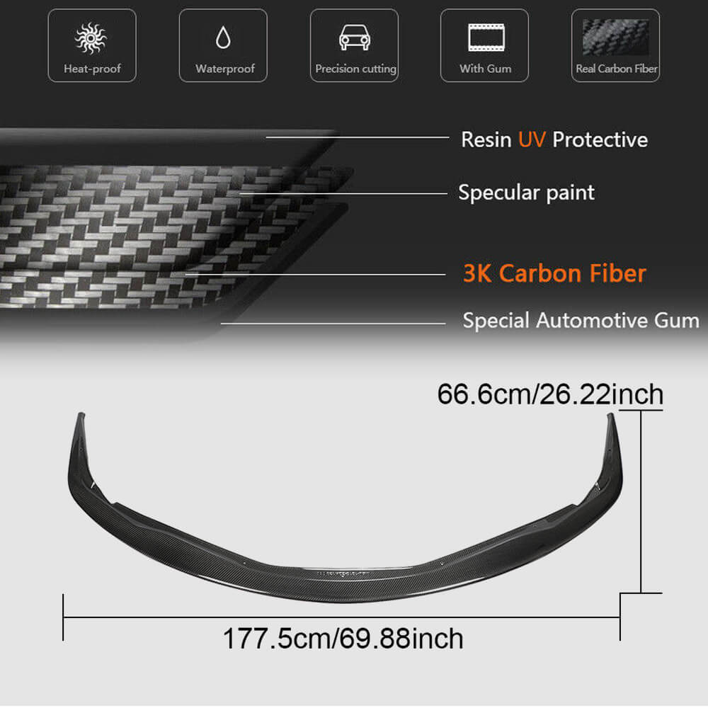 Front Bumper Lip V1 Overlay (Carbon) for Toyota Supra 2019- - image 7