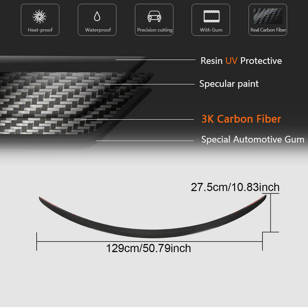 Rear Trunk Spoiler Dry Carbon Fiber V9 (2012-2022) for Tesla Model S - image 7