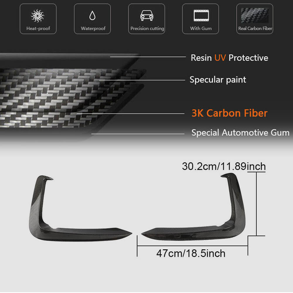 Front Bumper Flap V1 Extensions (for S-Line 2016-2020, Carbon) for Audi A5 2016-2025 - image 7