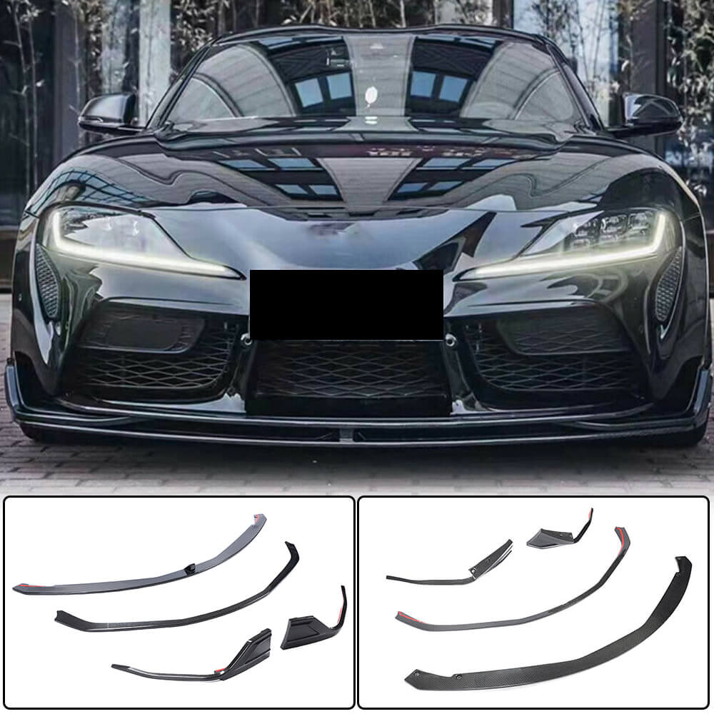 Cover on the front bumper Lip V2 (Carbon) for Toyota Supra 2019- - image 7