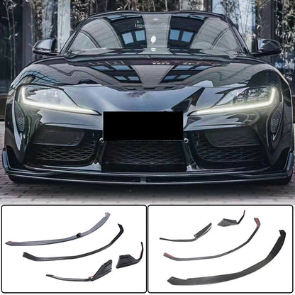 Cover on the front bumper Lip V2 (Carbon) for Toyota Supra 2019- - image 7