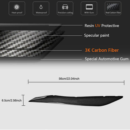Headlight Eyelids Lamp Eyebrows Dry Carbon Fiber for Audi A5 2016-2025 - image 7