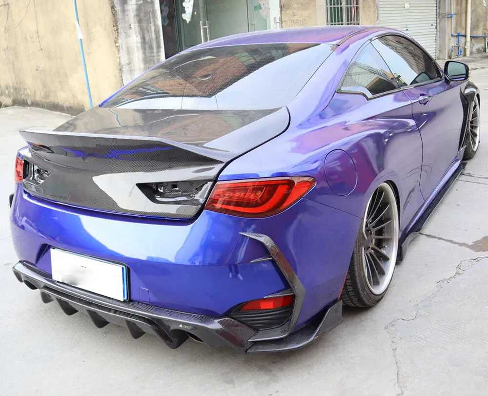 Covers on the rear bumper (for Q60 2016-2022, Carbon) for Infiniti Q50/Q60 2013-2024 - image 7