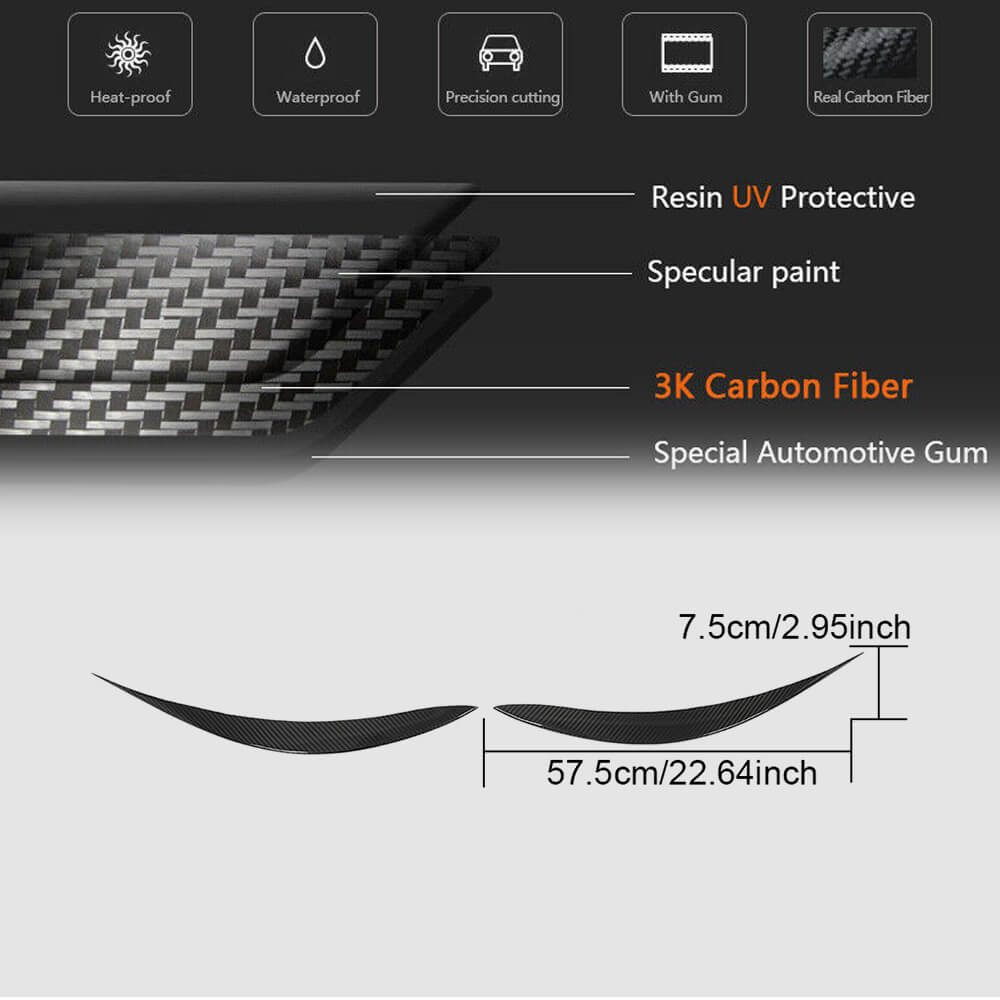 Eyelashes on headlights (for Q60 2016-2022, Carbon) for Infiniti Q50/Q60 2013-2024 - image 7