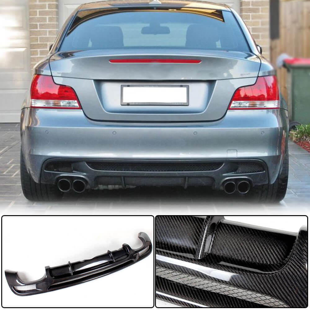 Rear Bumper Diffuser V1 for E82/E88 M-Sport, Carbon for BMW 1 Series E81/82/87/88 2004-2011 - image 7