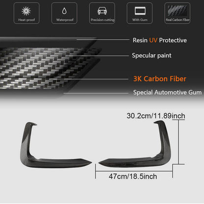 Front Bumper Flap V1 Extensions (for S-Line 2016-2020, Carbon) for Audi A5 2016-2025 - image 7