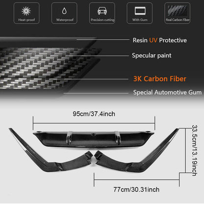 Rear Bumper Diffuser V3 for M-Sport 2017-2020 Carbon for BMW 5 Series G30/G31 2017-2023 - image 7