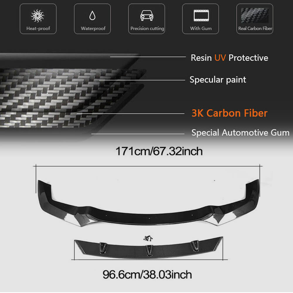 Front Bumper Lip V3 (for F87 M2, Carbon) for BMW 2 Series F22/F23 2014-2021 - image 8