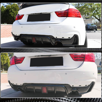 Rear Bumper Diffuser LED Light Carbon Fiber V7 (M-Sport) for BMW 4 series F-32 2012-2020 - image 7