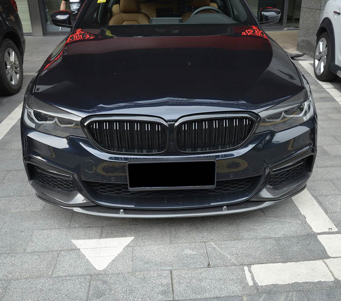Front Bumper Lip V6 for M-Sport 2017-2020 Carbon for BMW 5 Series G30/G31 2017-2023 - image 7