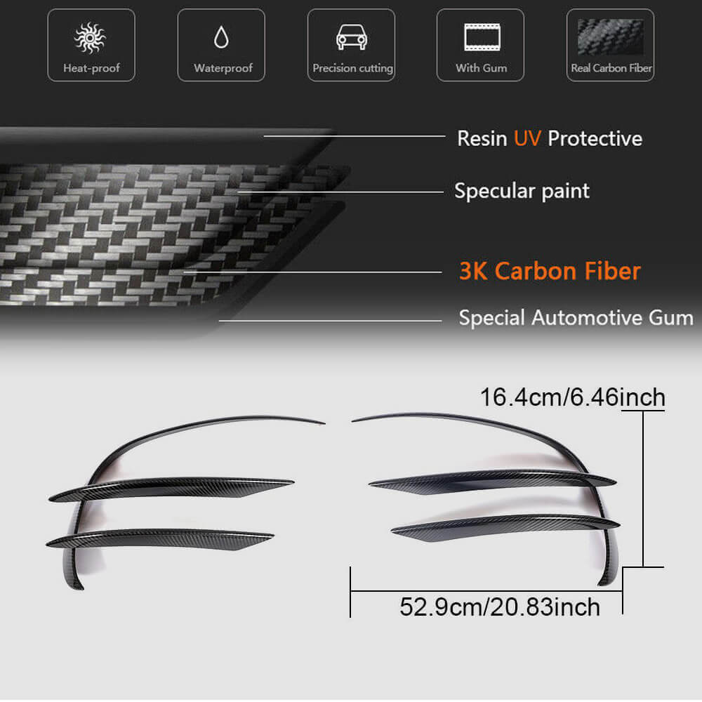 Front Bumper Extensions V1 for C43 AMG 2019-2021 Carbon for Mercedes C-сlass W205 2014-2021 - image 7