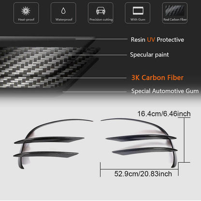 Front Bumper Extensions V1 for C43 AMG 2019-2021 Carbon for Mercedes C-сlass W205 2014-2021 - image 7