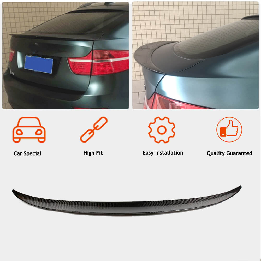 Rear Trunk Spoiler Carbon Fiber V1 for BMW X6 E-71 2008-2014 - image 7