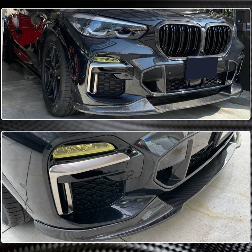 Front Lip Spoiler Paradigm V-4 (2018-2022, Real Carbon) for BMW X5 G05 2019- - image 7